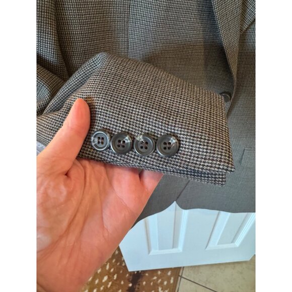 Lauren Ralph Lauren Men Wool Blazer Jacket Gray Houndstooth Pattern 2-Button 48R - Picture 13 of 15
